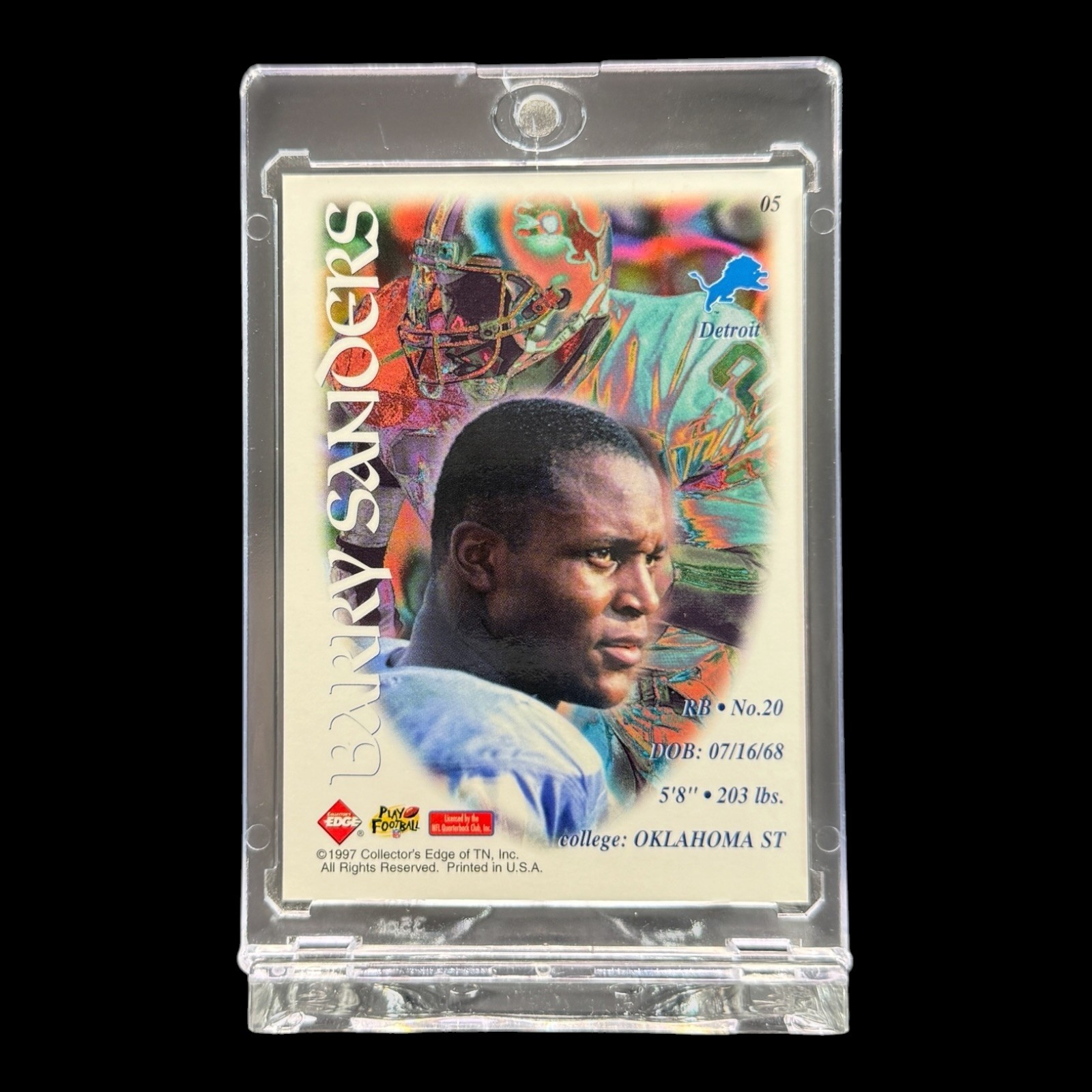 Window Edge Sander 1997 Collector's Edge BARRY SANDERS /2000