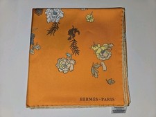 Hermes Robe Legere : Orange Scarf W/floral Ho...