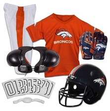 Denver Broncos Kids NFL 8pc Deluxe Football Uniform Set, Medium