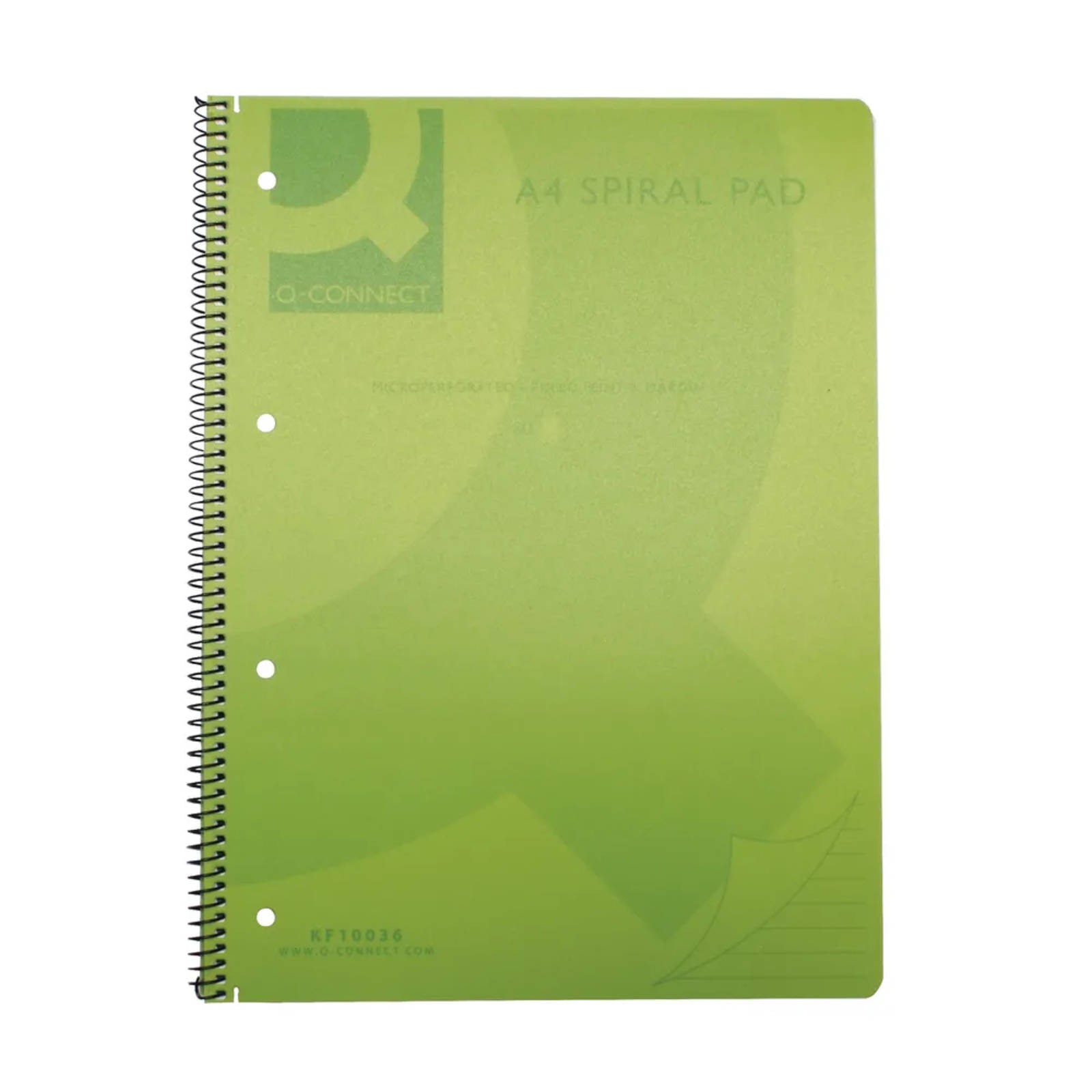 Q-Connect  Spiral Bound Polypropylene Notebook 160 Pages A4 Green 5 Pk - Image 2