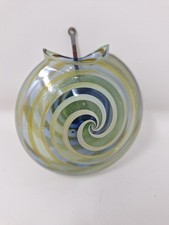 JASON PROSTEIN STUDIO BLOWN ART SPARKLY GLASS SWIRLED AIR PLANT WALL POCKET VASE