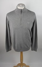 Barbour Men's Cotton Half Zip Jumper - Grey size uk XL Pullover smart work new