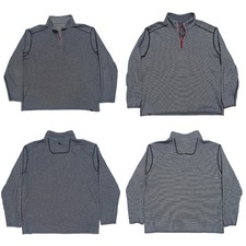 Tommy Bahama Sweater Mens L Reversible Long Sleeve 1/4 Zip Pullover Gray EUC
