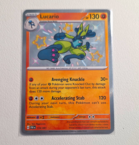 The Pokémon Company Lucario 174/091 SV: Paldean Fates Shiny Rare Holo Eng