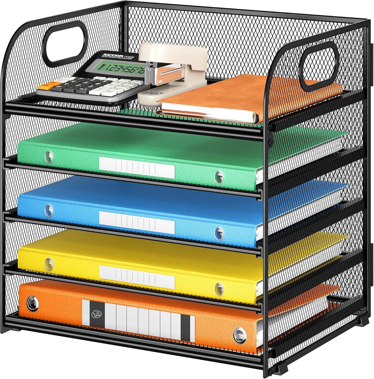Lavatino 5 Tray Desk File Organizer, Mesh Paper 5