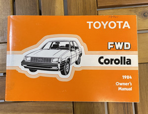 1984 Toyota Corolla Owner's Manual
