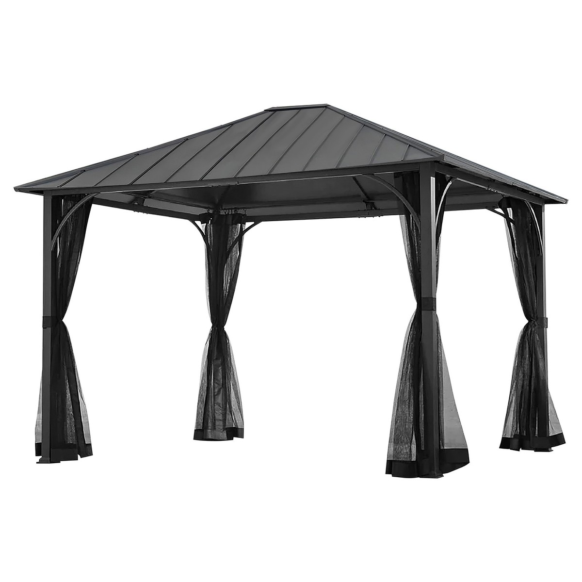 Sunjoy Hildreth 11x13' Screened Gazebo Canopy Outdoor Pergola Tent