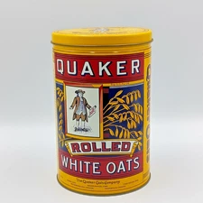 1984 Pure Rolled White Quaker Oats Limited Edition Collectible Can Tin