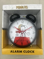🔥🐶Peanuts Snoopy  Red Baron Twin Bell Alarm Clock-Retro Analog-Collectible🔥🐶