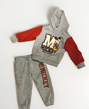 Disney Mickey Mouse Boys 2pc Hoodie  Sweatpants Set Gray/Red 28 Fall/Winter