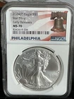 2024 (P) AMERICAN SILVER EAGLE NGC MS 70 STAR PRIVY “EARLY RELEASES” PEDIGREE