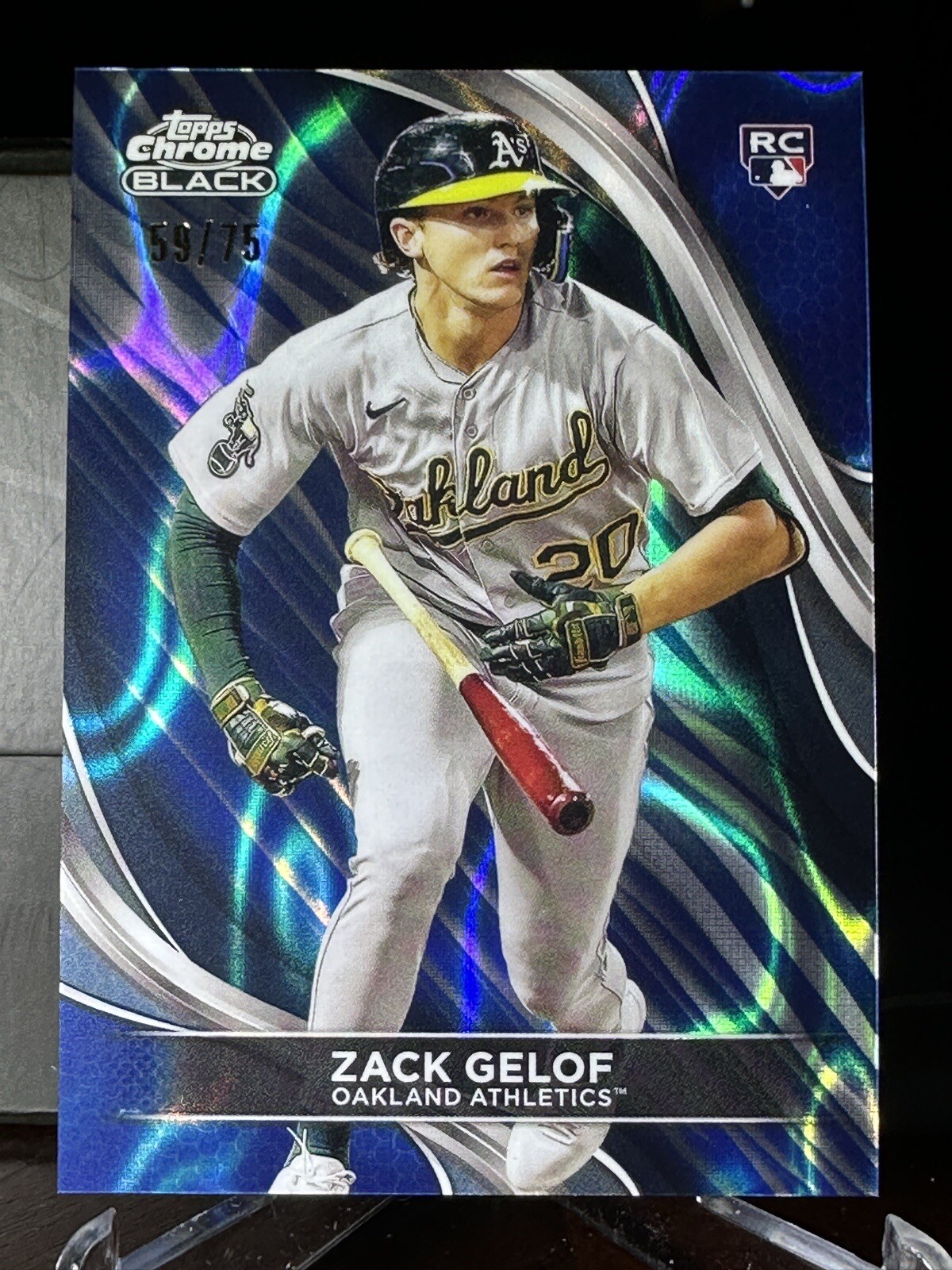 2024 Zack Gelof Topps Chrome Black Rookie Blue Lava Refractor #40 59/75