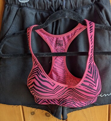 Victoria Secret PINK Black Athletic Shorts w/Pink Black Zebra Print