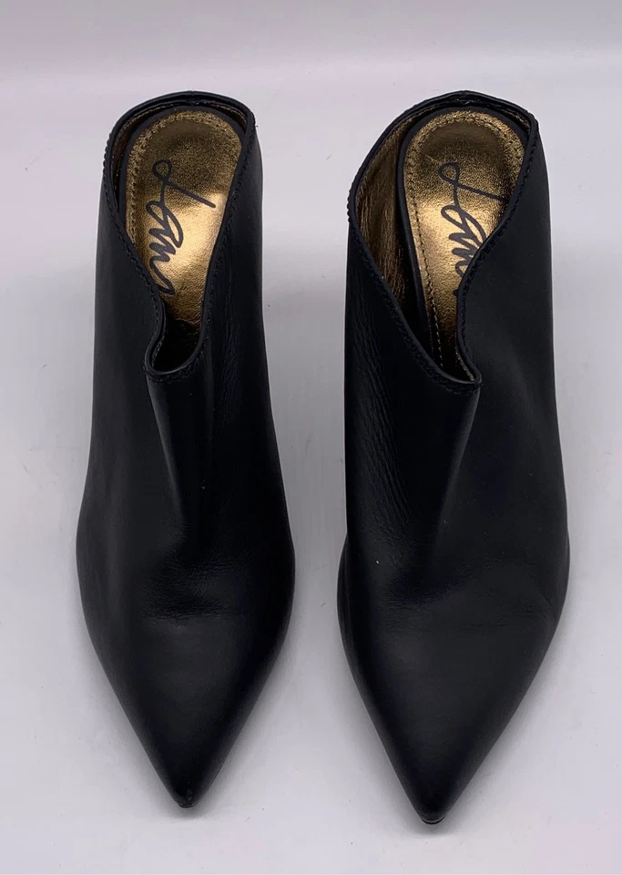 Lanvin 女式光滑黑色皮革尖头骡子高跟鞋 39 码 US 9 — 第 2/4 张图片