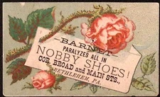 Barnet Paralyzes All in Nobby Shoes Bethlehem PA Victorian Trade Card