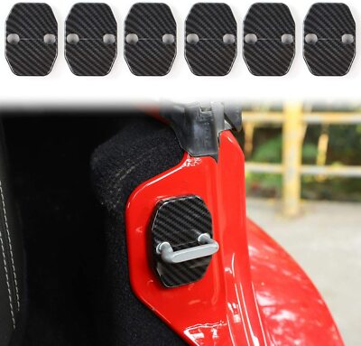 Carbon Fiber Door Lock Cover Protection Trim for 07+ Jeep JK, 11+ Grand Cherokee