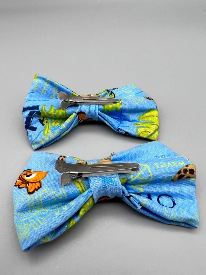 Lote de 2 moños caseros Finding Nemo 4" para niñas/pajaritas para niños - Nemo, chorro Foto 4 de 4