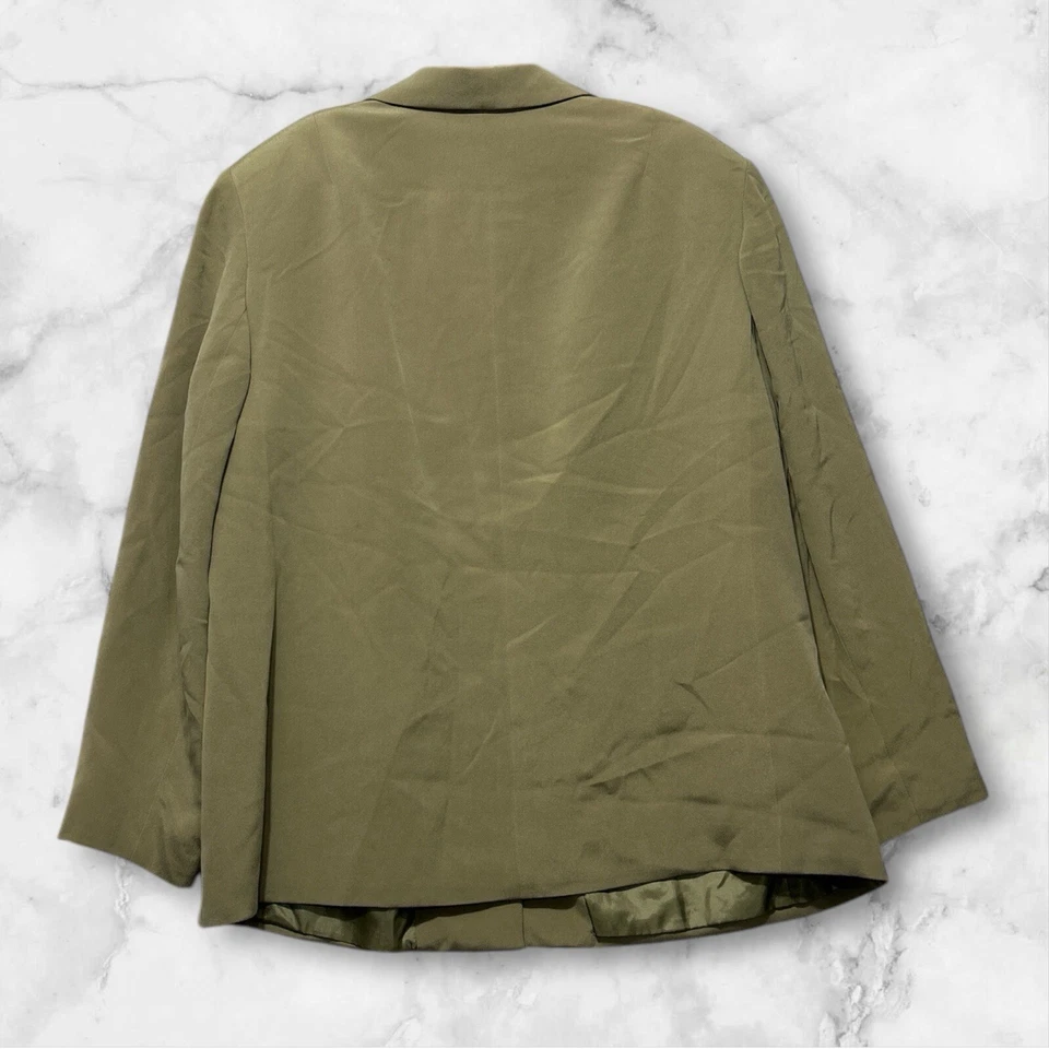 Travis Ayers Womens Size 16w Silk Green Brocade 3 Button Blazer  Formal (485) - Image 2 of 4