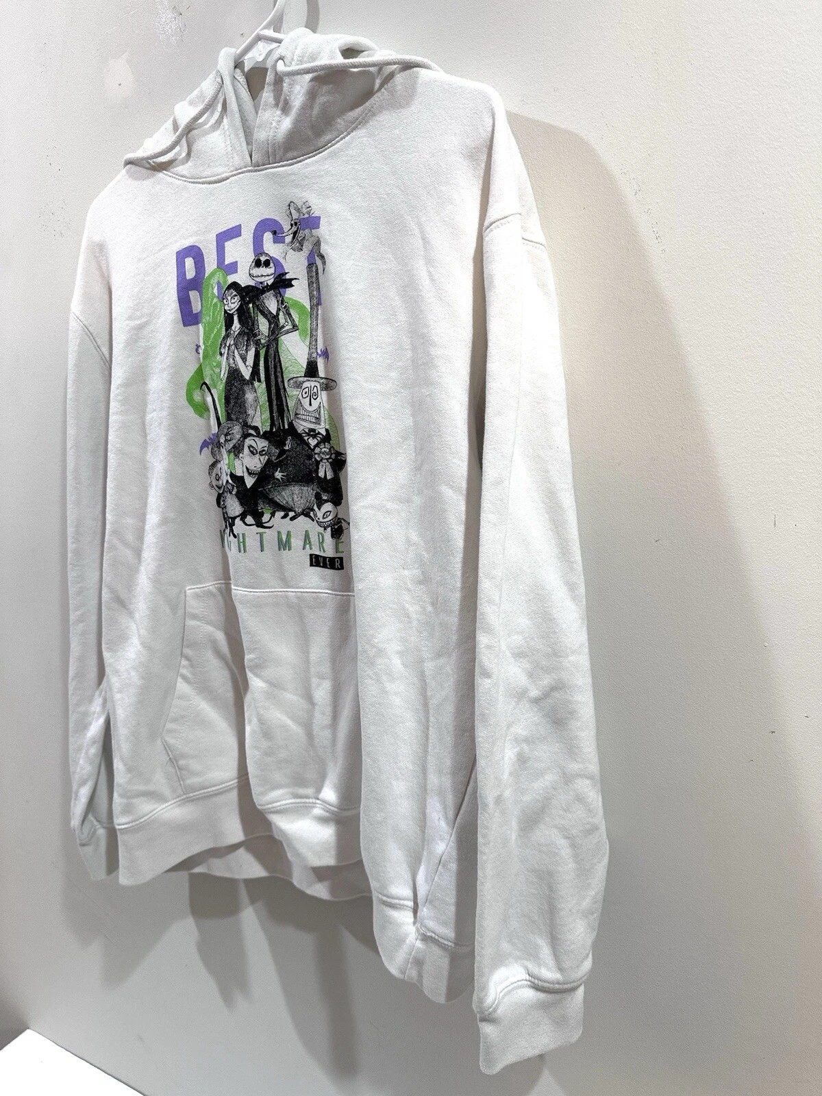 OFF WHITE Felpa con cappuccio manica lunga Disney Nightmare Before Christmas Junior panna taglia XXL (19)