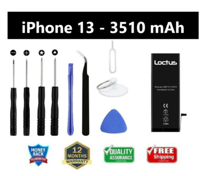 iPhone 13 3510mAh High Capacity Replacement Battery A2482 A2631 A2633 w Tool Kit