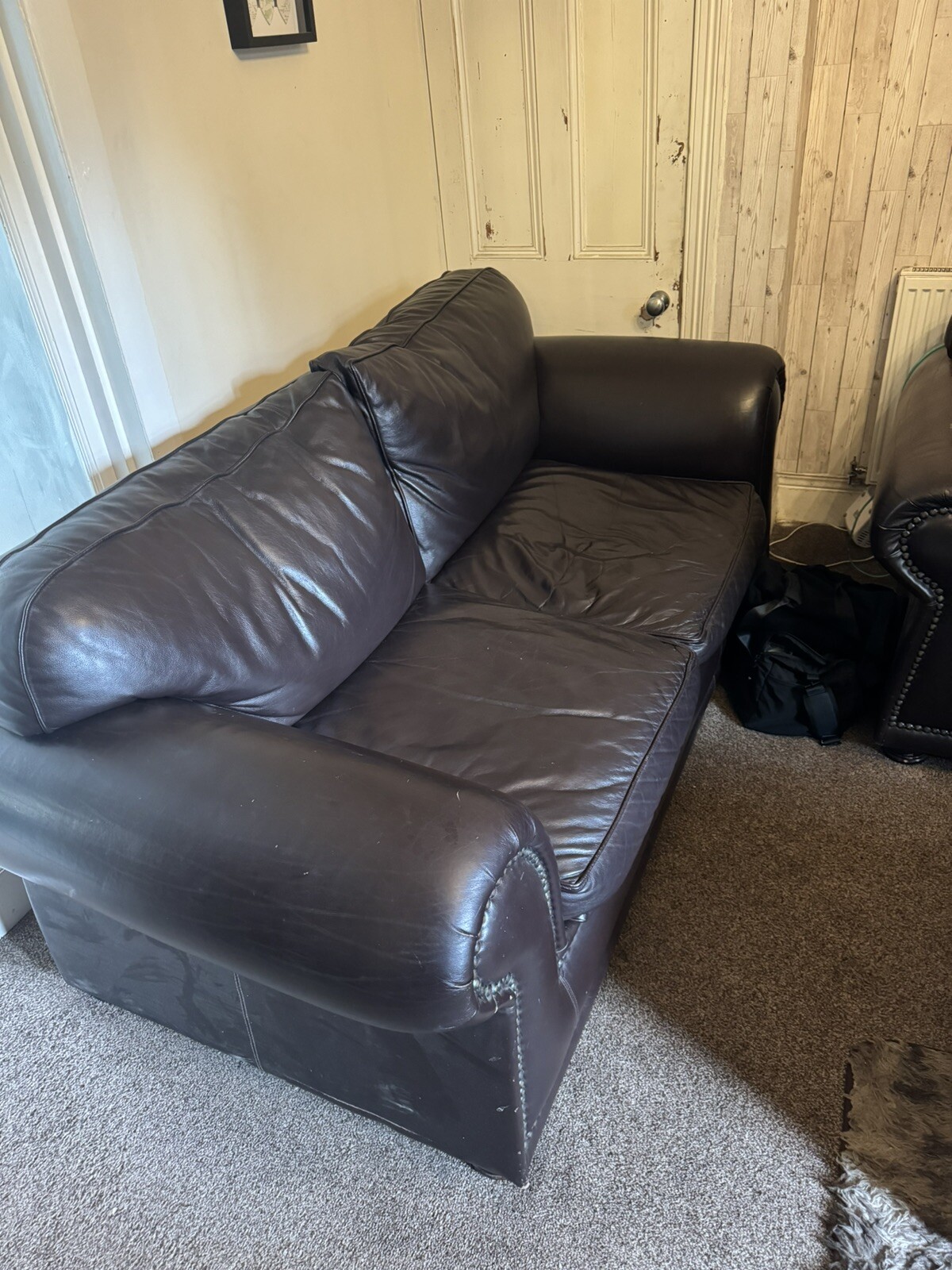 2 Leather Sofas eBay
