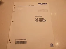 WP 1550A/WP 1550AW Wacker Vibroplate Operator's Manual JJ1