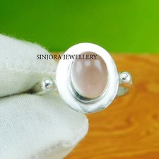 Rose Quartz Gemstone 925 sterling silver handmade Gift Ring US size 5 to 13