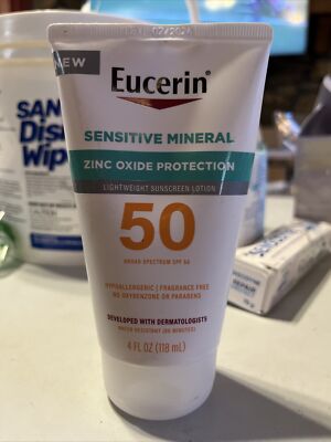 Sun Sensitive Mineral Sunscreen Lotion SPF50 W Zinc Oxide Protection 4oz 7/24