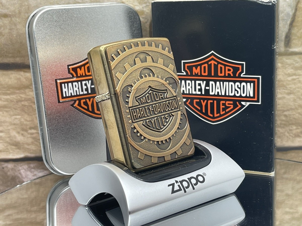 1996 Zippo Harley Davidson Gears Brass Ultra Rare MINT Unfired In 