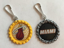 Handmade Miami Heat Zipper Pull Set of 2