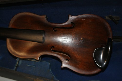 Alte Geige Violine ca. 59 cm mit Bogen und Koffer Signiert Karl .... 1861 ? - Picture 4 of 24