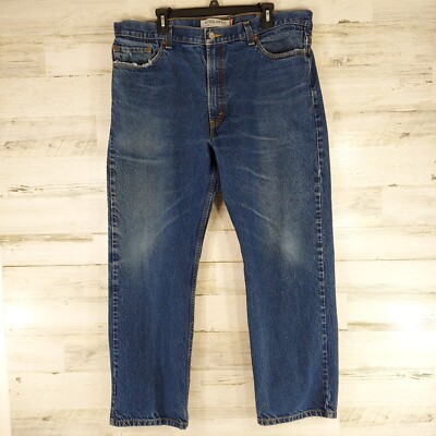 LEVI'S 505 REGULAR FIT STRAIGHT LEG JEANS SIZE 40x30 MEDIUM WASH 100% COTTON ...