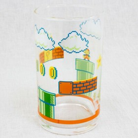 Super Mario Bros. Field Design Glass 30th Anniversary JAPAN GAME FAMICOM