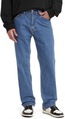 NWT Levi's Mens 505 Regular Fit Blue Jeans Medium Wash Blue Size