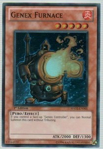 Genex Furnace - HA02-EN005 - Super Rare - 1st Edition x3 - Near Mint