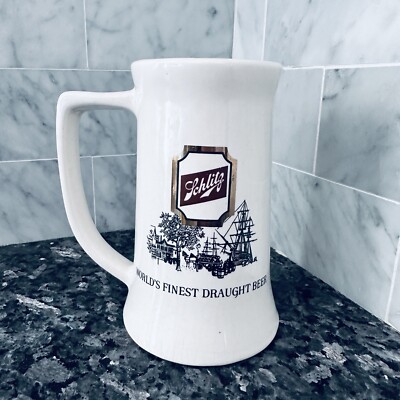 Vintage SCHLITZ Promotional Ceramic Beer Stein 6  MUG