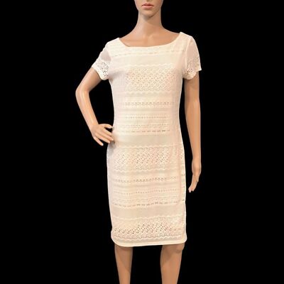 Banana Republic Stretch White Lace Lined Sheath Pencil Dress Sz M | eBay Banana Republic Stretch White Lace Lined Sheath Pencil Dress Sz M | eBay