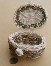 Große Öffnung Picknick Korb Tumdee 1:12 Maßstab Puppenhaus Miniatur Korb Zpo