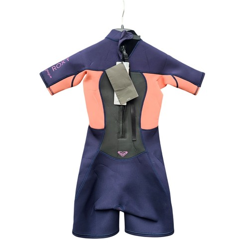 Roxy 2/2mm Prologue Back Zip Short Sleeve Springsuit 14G Blue Ribbon Coral NEW - Picture 2 of 11