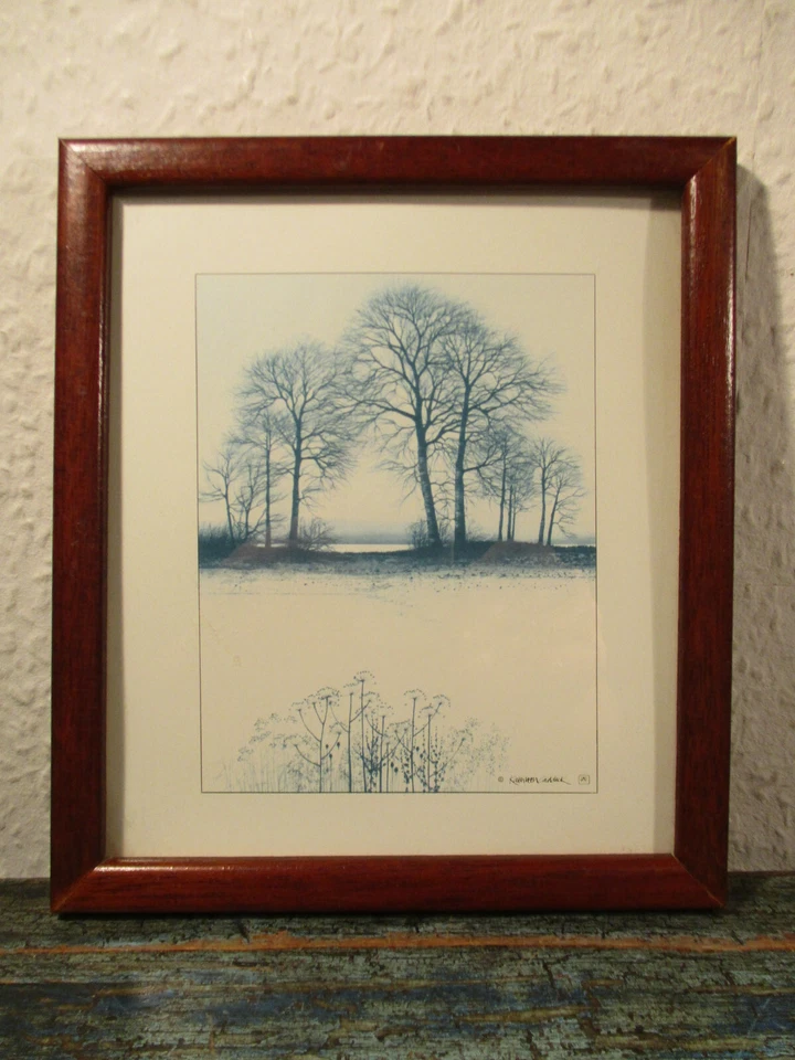 2 Kunstdruck Miniaturen Kathleen Caddick Morning & Silence Glas Holz 16,5x19cm - Bild 2 von 4