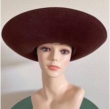 Vintage Borsalino Women's Brown Felt Alessandria Fedora Hat Size 22 1/2