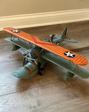 Vintage Look Biplane 20 Inch Model Retro Design Decor Man Cave Airplanes