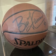 Bill Laimbeer Signed Detroit Pistons Spalding Official NBA Basketball Bad Boys