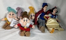 Disney Store lot of 6 Assorted SNOW WHITE  THE SEVEN DWARFS Plush Beanies