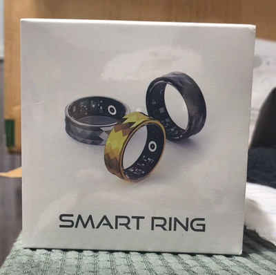 Gold Smart Ring Size 10 Activity Tracker, Heart Rate, SpO2, Steps, Bluetooth