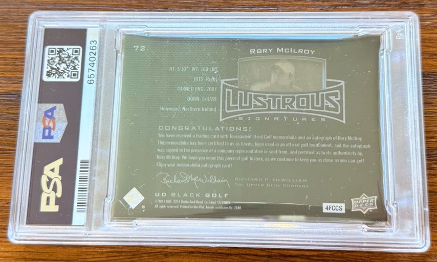 2014 RORY MCILROY 16/25 UD EXQUISITE BLACK PSA 8 #72 GOLD SPECTRUM ROOKIE AUTO view 2