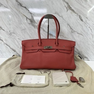 Hermes JOG JPG Shoulder Birkin 42 Clemence Pink Bag PHW