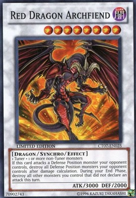 Near Mint Red Dragon Archfiend - CT07-EN025 - Super Rare - Limited Edition - Yu-