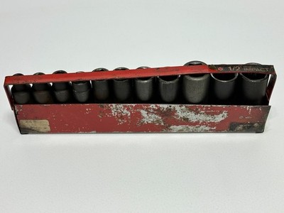 Wright Tools USA 412 11pc Deep SAE 3/8''-1'' Impact Socket Set, 1/2'' Drive, Tray