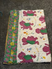Barney  Friends Vintage Twin Comforter Blanket Multicolor 1990  s Kids Bedding